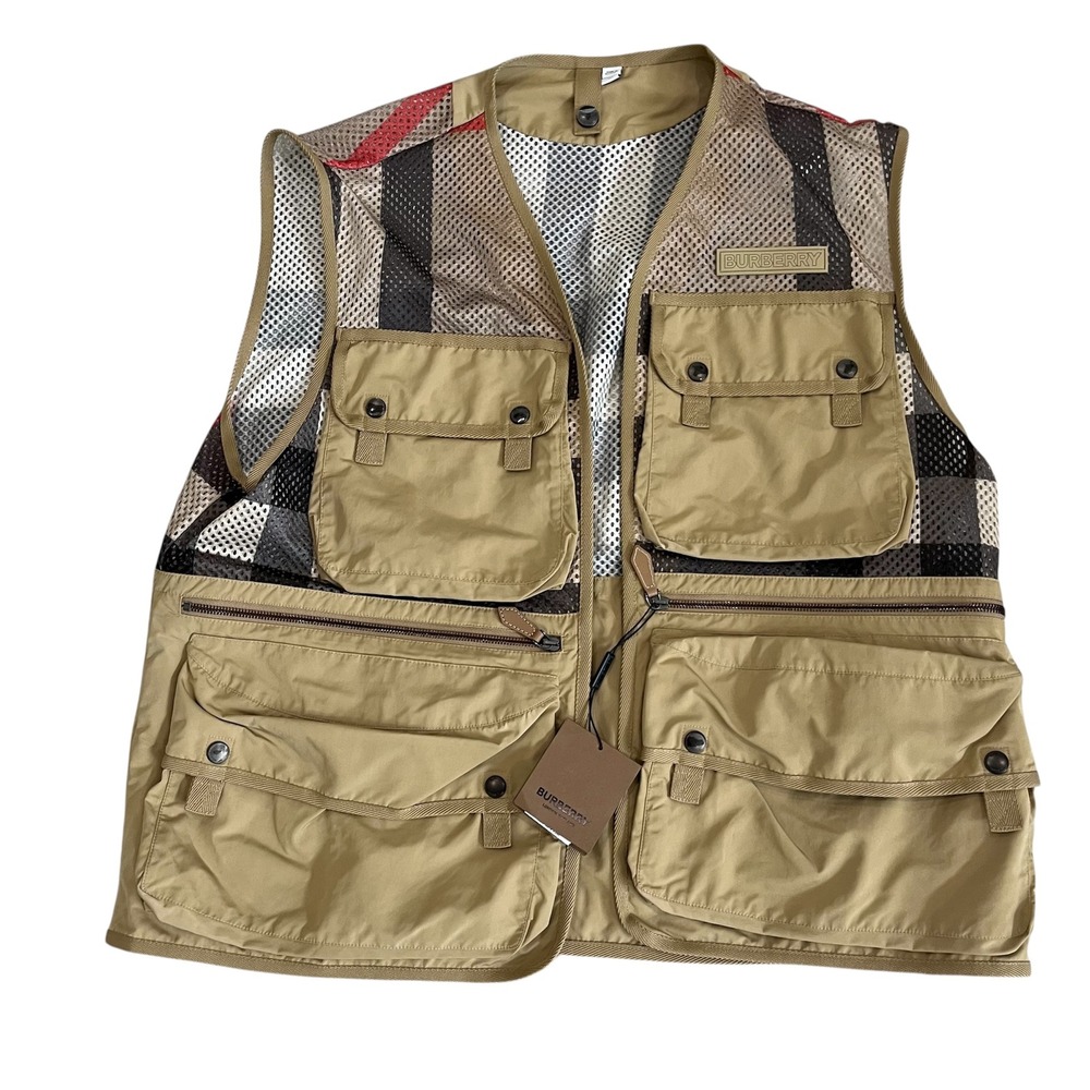 Burberry Fairfield Utility Vest NWT Archive Check Gilet Mens M 8041402 Designer